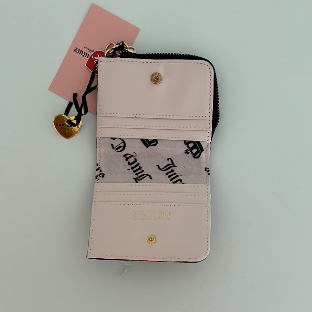 Juicy Couture Sweet Black Wallet with Strawberry 🍓 Print - Picture 3 of 11